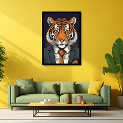 Realistic Tiger in a Business Suit | Wall Art