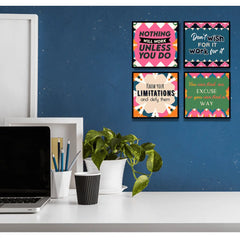 Solimo Motivational Quotes(4 Panel) Wall Art
