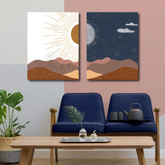 Sun & Moon (2panel) | Wall Art