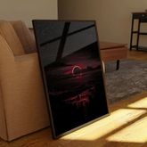 The Red Moon (Mountains) Canvas Frames Wall Art