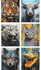Jungle Safari Animals (6Panel) Wall Art