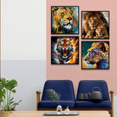 Vintage Lion (4 Panel) Wall Art