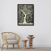 Washington DC Street Map Canvas Frames Wall Art