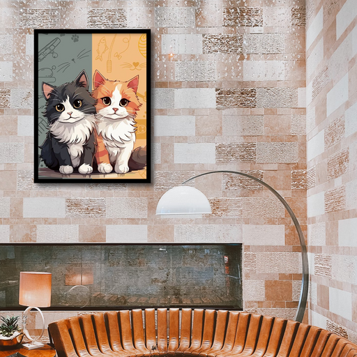 Cute Animal Anime Cat Canvas Frame