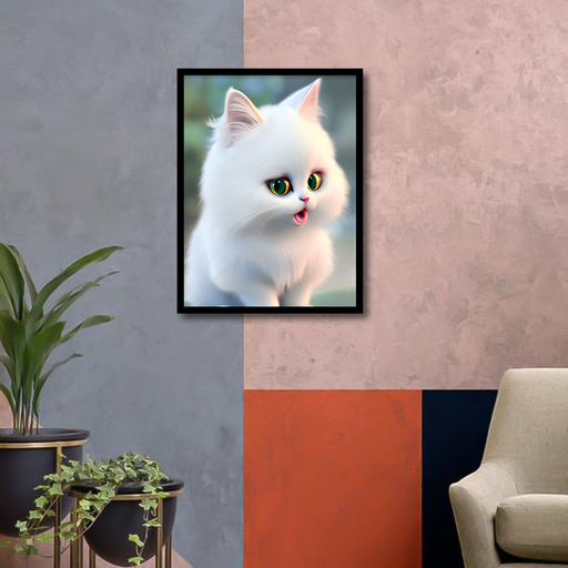 Cute Fluffy Kitten Canvas Frame