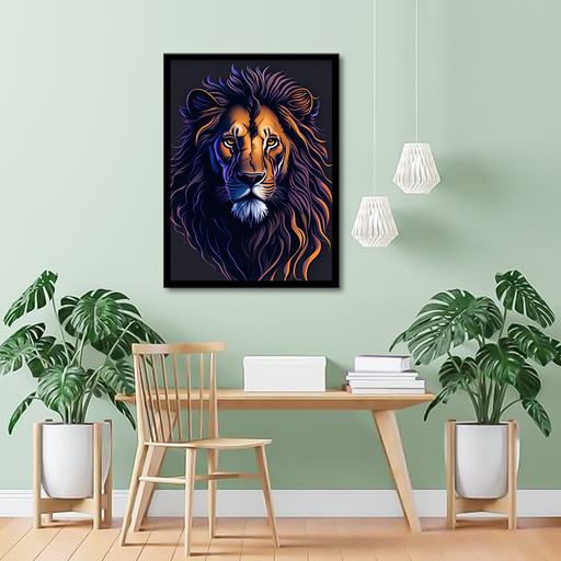 A Vibrant Lion Canvas Frames