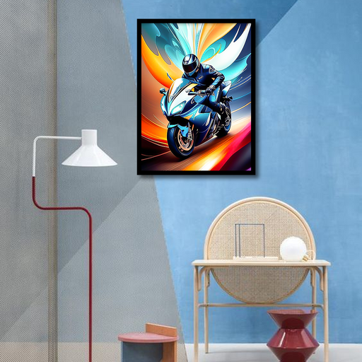 Modern Colorful Motorcycle Canvas Frames