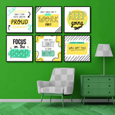Yellow Teak Positive Inspirational (6 Panel) Wall Art