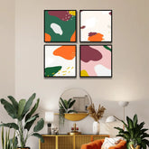 Abstract Colorful Memphis Design (4Panel) Wall Art