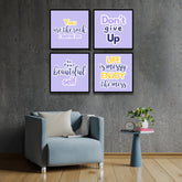 Motivation Vectors Qoutes (4 Panel) Wall Art