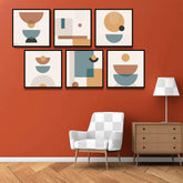 Mid Century Modern Abstract Geometric (6Panel) Wall Art