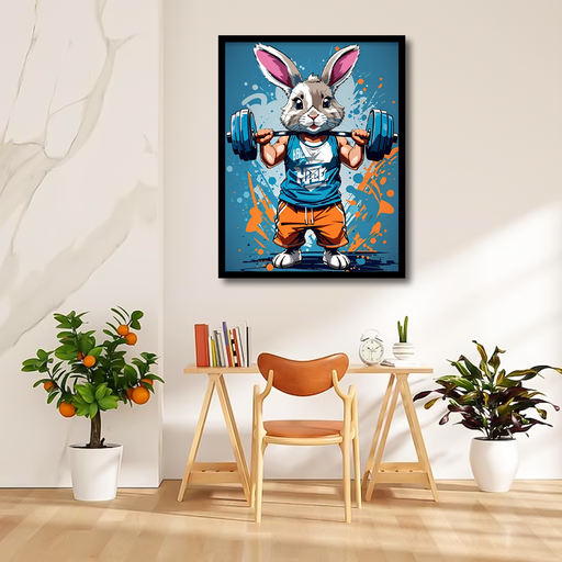 Workout Rabbit Canvas Frames