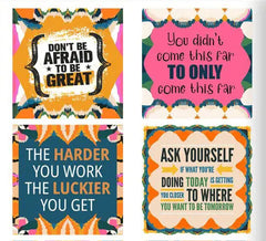 FRIENDS OFFICE Motivational Qoutes (4 Panel) Wall Art