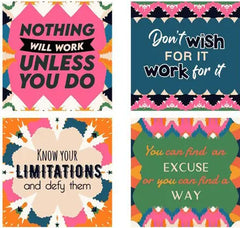 Solimo Motivational Quotes(4 Panel) Wall Art