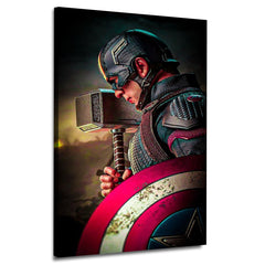 Captain America With Hammer Wall Art