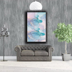Swirled Pastel Gold Inkscape Water Canvas | Wall Art