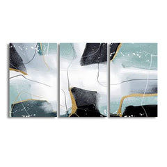 Black Gold Luxury Abstract (3panel) | Wall Art