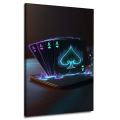 Poker Neon Ace Cards | Wall Art