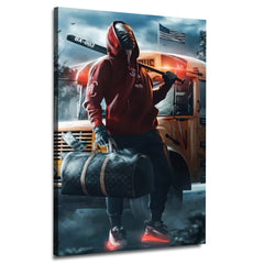 Boy With Slugger And Money | Wall Art