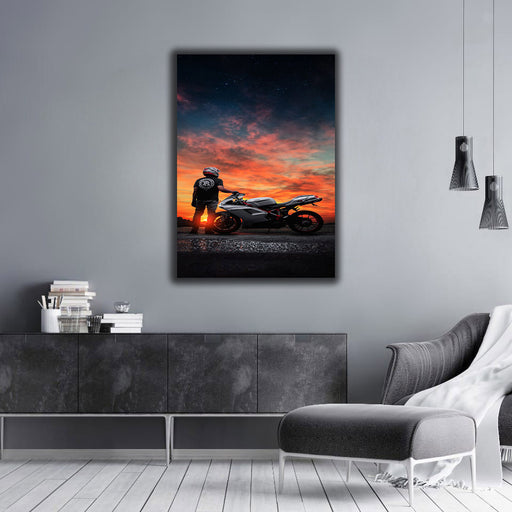 Ducati 848 Sunset | Premium Canvas