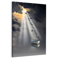 Flying Dove, Sunlight Wall Art