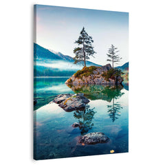 Rocks In The Middle Of Lake Italy Wall Art