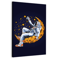 Astronaut sitting on moon | Wall Art