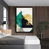 Green Black Gold Foil Abstract Art | Wall Art