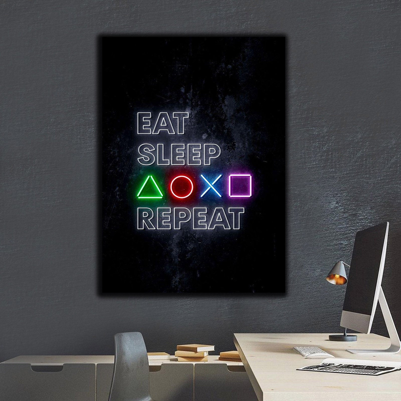 "Eat Sleep Repeat Motivational Canvas | Wall Art