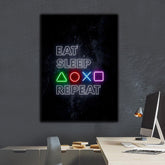 "Eat Sleep Repeat Motivational Canvas | Wall Art