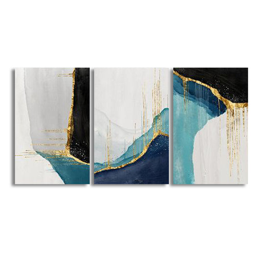 Set Of 3 Ocean Blue Abstract