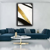 Black And Gold Harsh Slashing Abstract | Wall Art