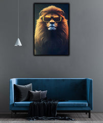 A Lion wearing sun glasses | Wall Art