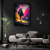 Colorful Abstract illustration of a man playing soccer | Wall Art
