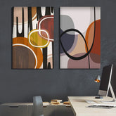 Modern Mid Century Abstract Geometric (2panel) | Wall Art