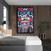 Music infusion, blue, hand, head phones | Wall Art