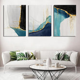 Ocean Blue Abstract (3panel) | Wall Art