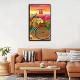 Old Colourful Bike With Flowers Stock | Wall Art