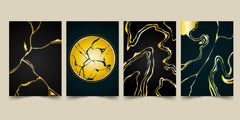 Realistic kintsugi (4Panel) Wall Art