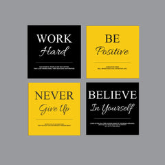 Passionate Inspiring Quotes (4Panel) Wall Art