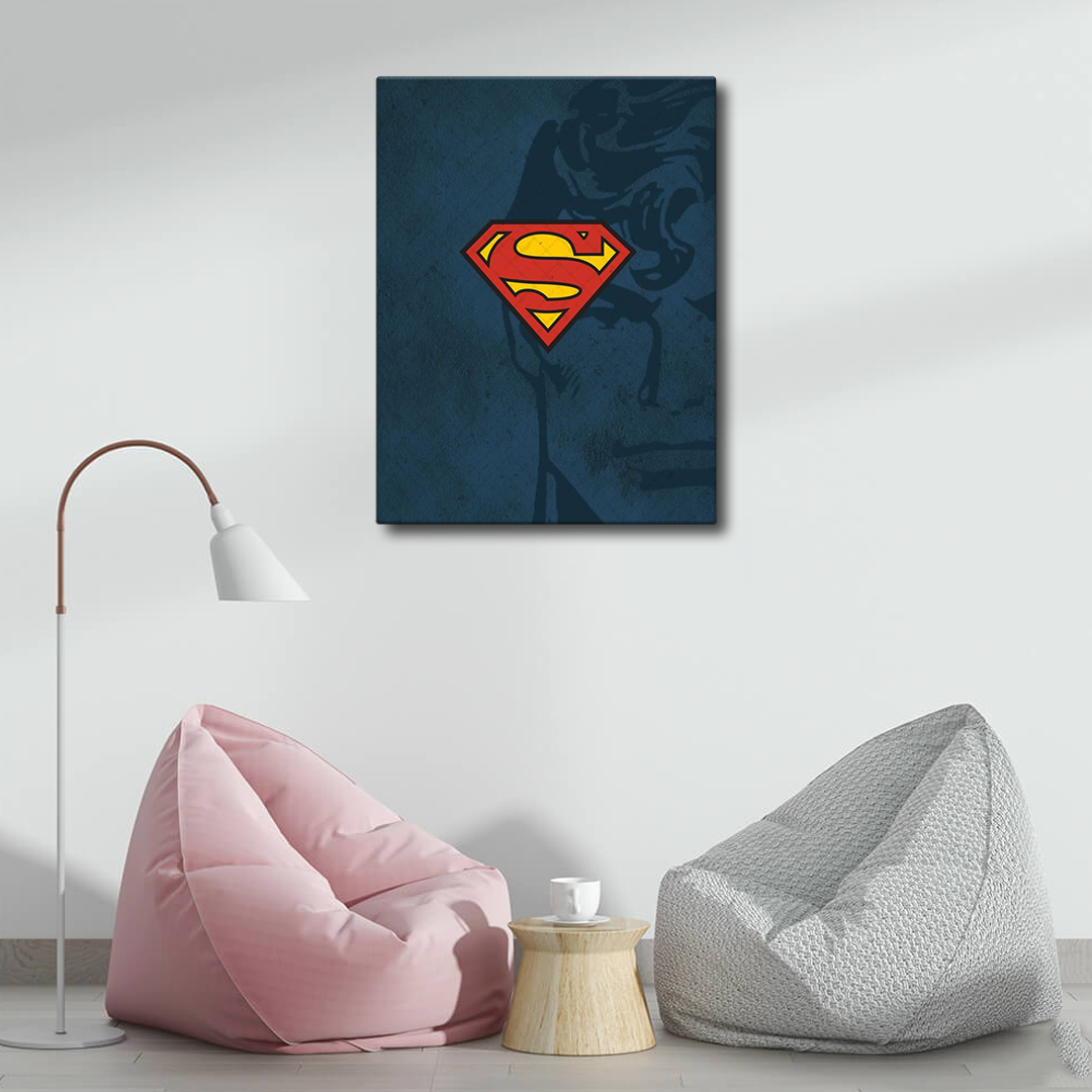 Superman Logo Canvas Frames Wall Art