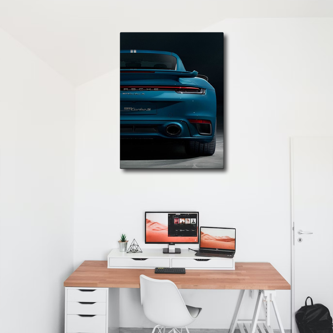 Premium Blue Porsche Canvas Frames Wall Art