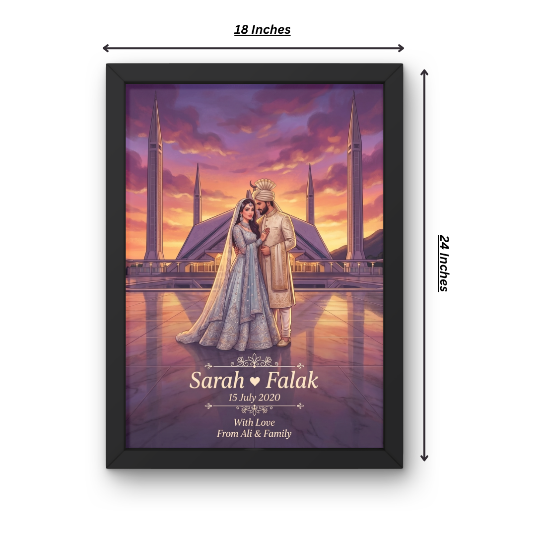 Faisal Mosque Custom Wedding Couple Frames