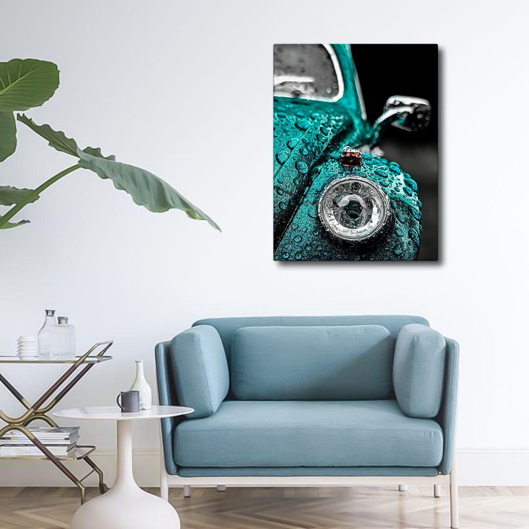 WATER DROPS HITTING PORSCHE Canvas Frames Wall Art