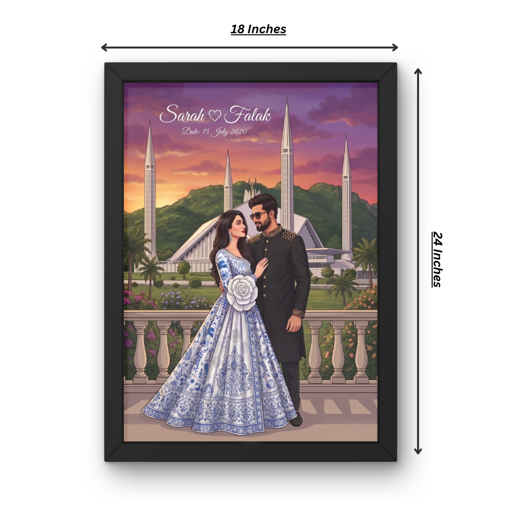 Faisal Mosque Custom Wedding Couple Frames