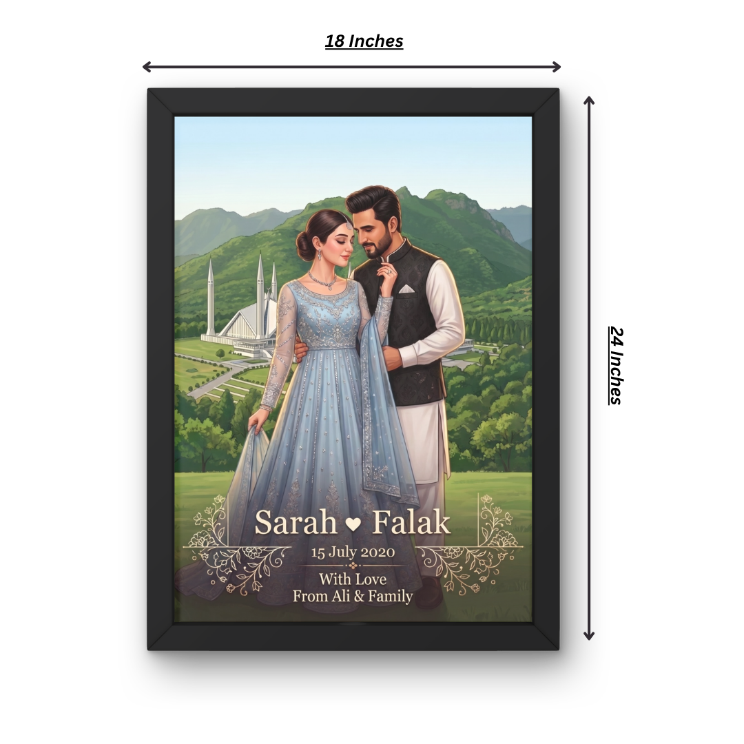 Faisal Mosque Custom Wedding Couple Frames