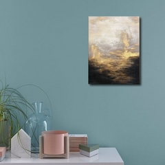 Abstract Golden Sunrise Canvas Wall Art