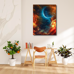 Blue Moon Red Sky Canvas Frames Wall Art