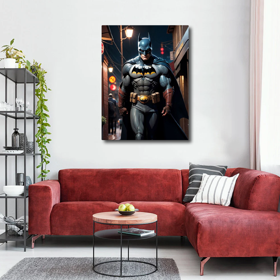 Batman, confidently walking Canvas Frames Wall Art