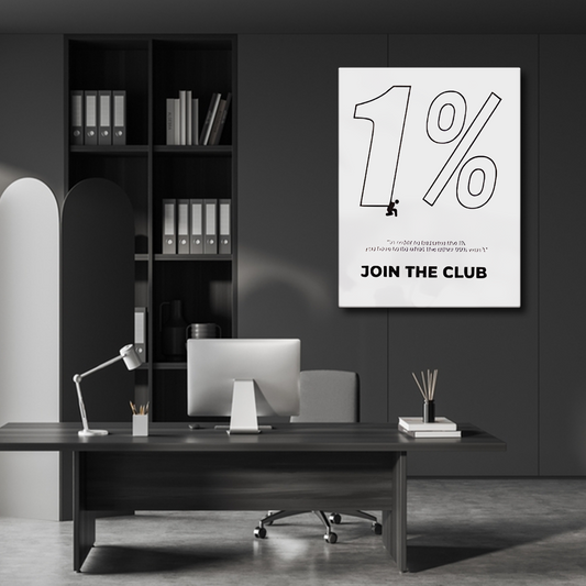 1 Percent Drop Dark Icon Canvas Frames Wall Art.